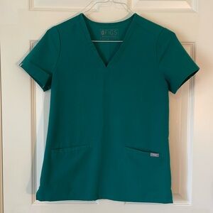 Figs Technical Collection Scrub Top - Hunter Green